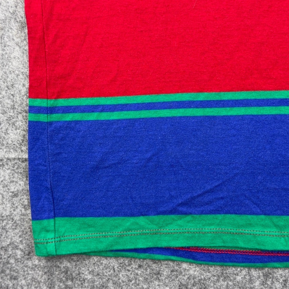 Guess T Shirt Mens Large Multi Color Striped Guess Originals Cotton 90s Hip Hop - Picture 7 of 12